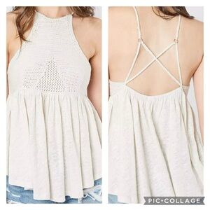 NWT Free People Road Trip Tank Top in White Clay